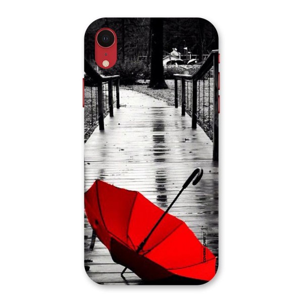 Rainy Red Umbrella Back Case for iPhone XR