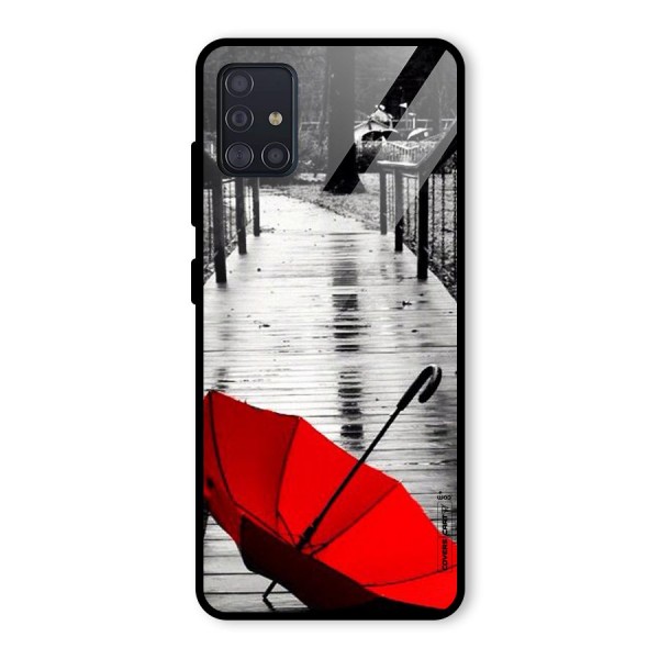 Rainy Red Umbrella Glass Back Case for Galaxy A51