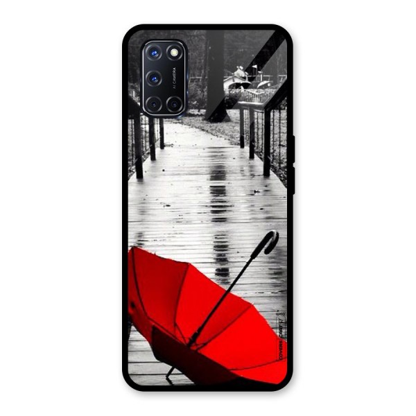 Rainy Red Umbrella Glass Back Case for Oppo A52