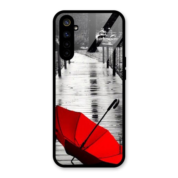 Rainy Red Umbrella Glass Back Case for Realme 6