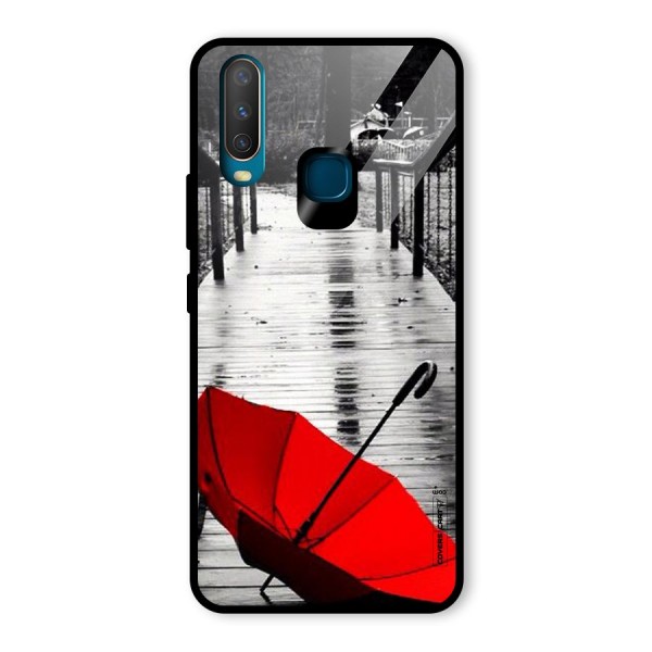 Rainy Red Umbrella Glass Back Case for Vivo Y15