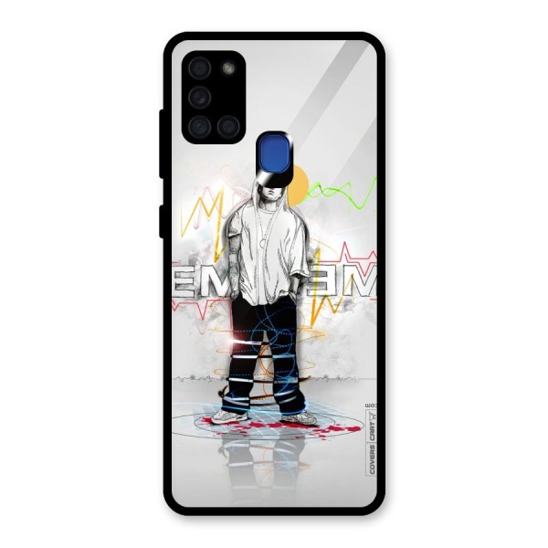 Rap King Eminem Glass Back Case for Galaxy A21s