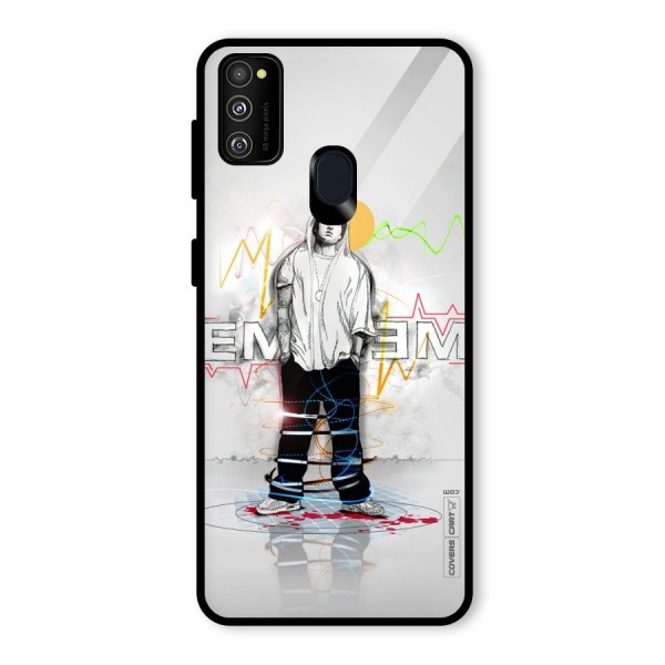 Rap King Eminem Glass Back Case for Galaxy M21