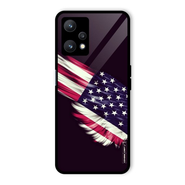 Red And White Stripes Stars Glass Back Case for Realme 9 Pro 5G