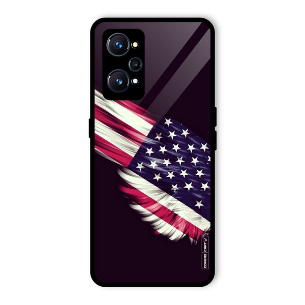 Red And White Stripes Stars Glass Back Case for Realme GT Neo2
