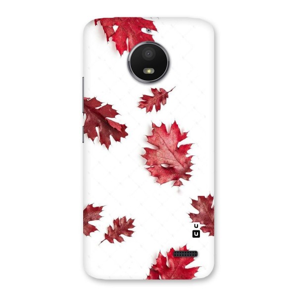 Red Appealing Autumn Leaves Back Case for Moto E4