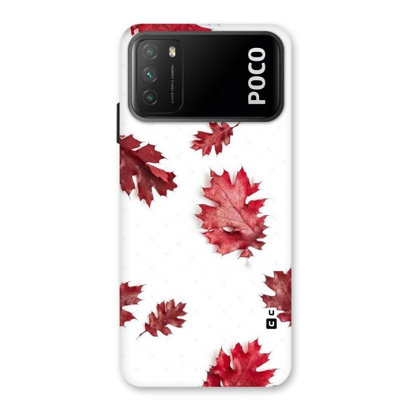 Red Appealing Autumn Leaves Back Case for Poco M3