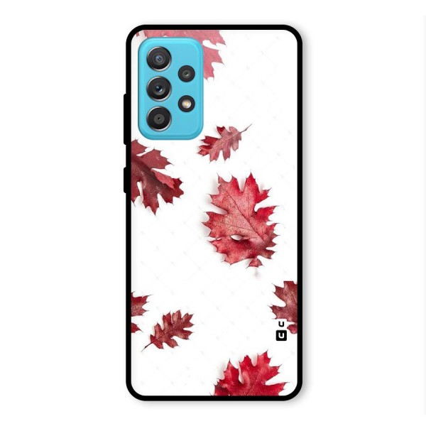 Red Appealing Autumn Leaves Glass Back Case for Galaxy A52s 5G