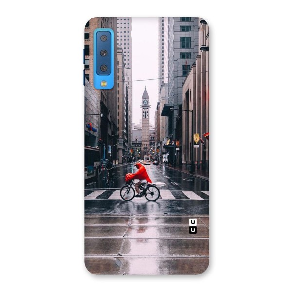 Red Bicycle Street Back Case for Galaxy A7 (2018)