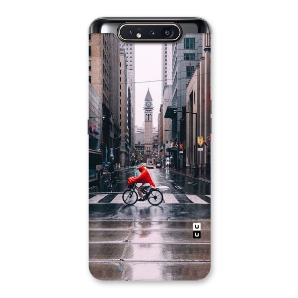 Red Bicycle Street Back Case for Galaxy A80