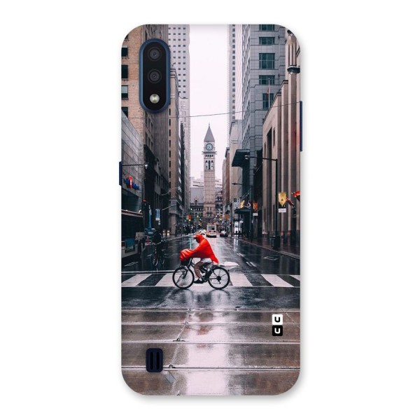 Red Bicycle Street Back Case for Galaxy M01