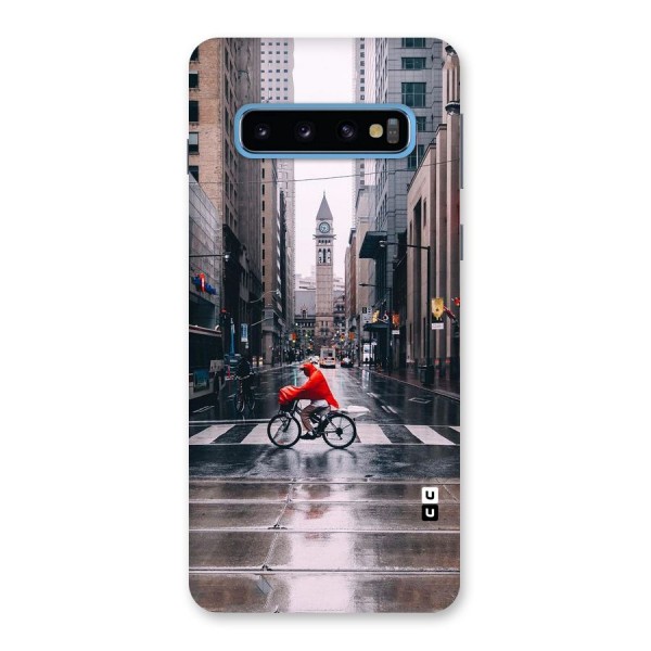 Red Bicycle Street Back Case for Galaxy S10