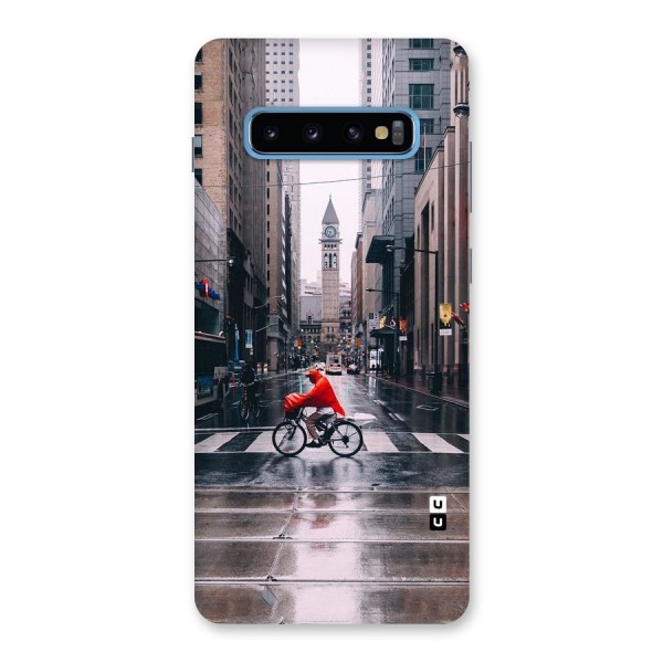 Red Bicycle Street Back Case for Galaxy S10 Plus