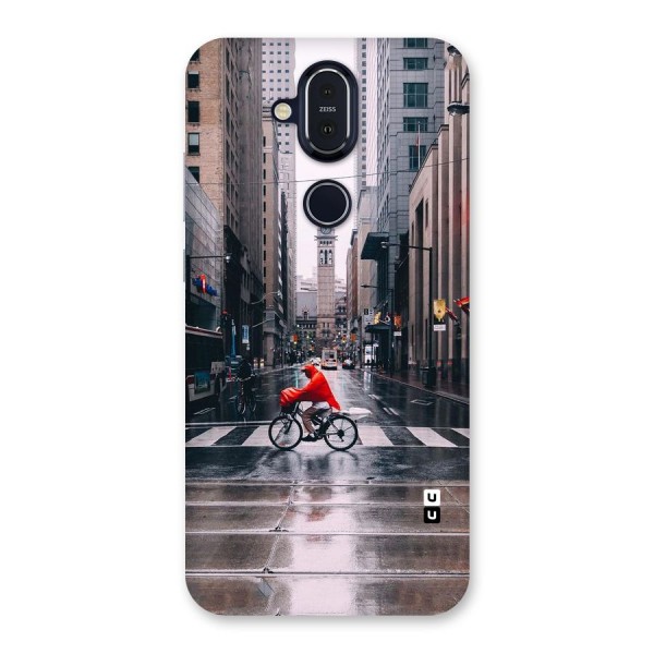 Red Bicycle Street Back Case for Nokia 8.1