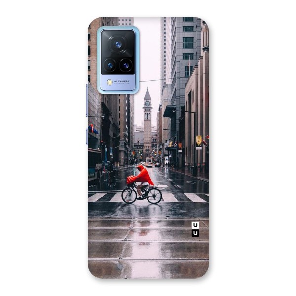 Red Bicycle Street Back Case for Vivo V21 5G