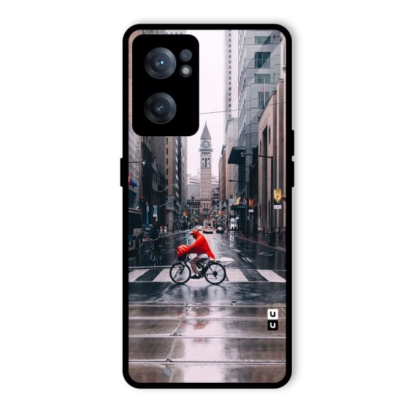 Red Bicycle Street Glass Back Case for OnePlus Nord CE 2 5G