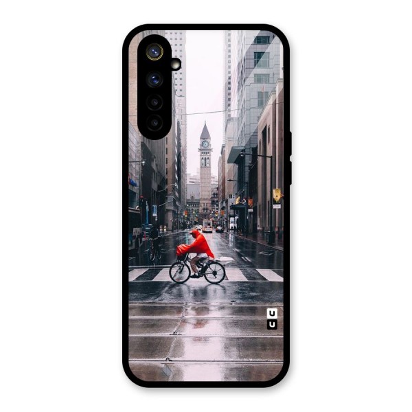 Red Bicycle Street Glass Back Case for Realme 6