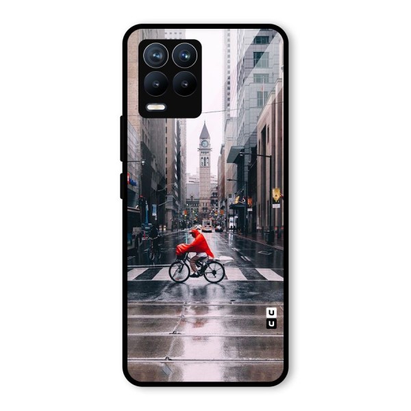 Red Bicycle Street Glass Back Case for Realme 8