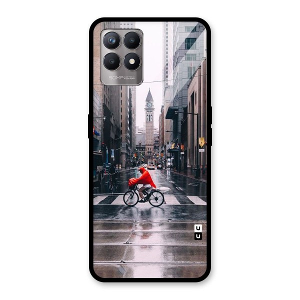 Red Bicycle Street Glass Back Case for Realme 8i