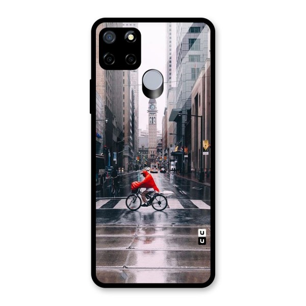 Red Bicycle Street Glass Back Case for Realme C12