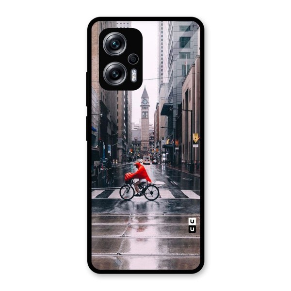 Red Bicycle Street Glass Back Case for Redmi K50i