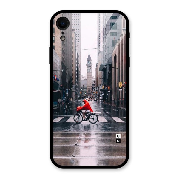 Red Bicycle Street Glass Back Case for XR