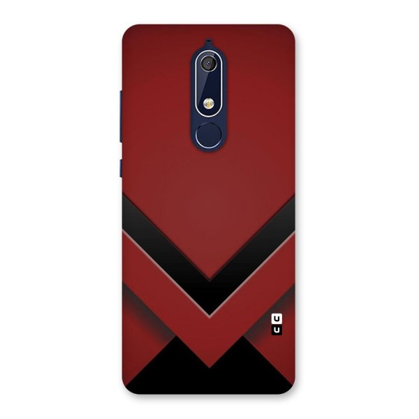 Red Black Fold Back Case for Nokia 5.1