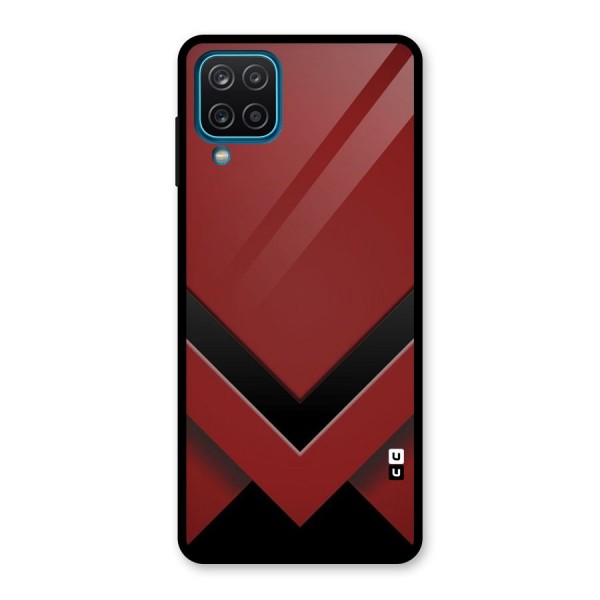 Red Black Fold Glass Back Case for Galaxy A12