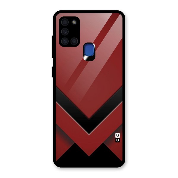 Red Black Fold Glass Back Case for Galaxy A21s