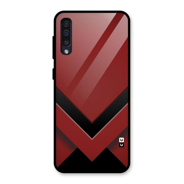 Red Black Fold Glass Back Case for Galaxy A50s