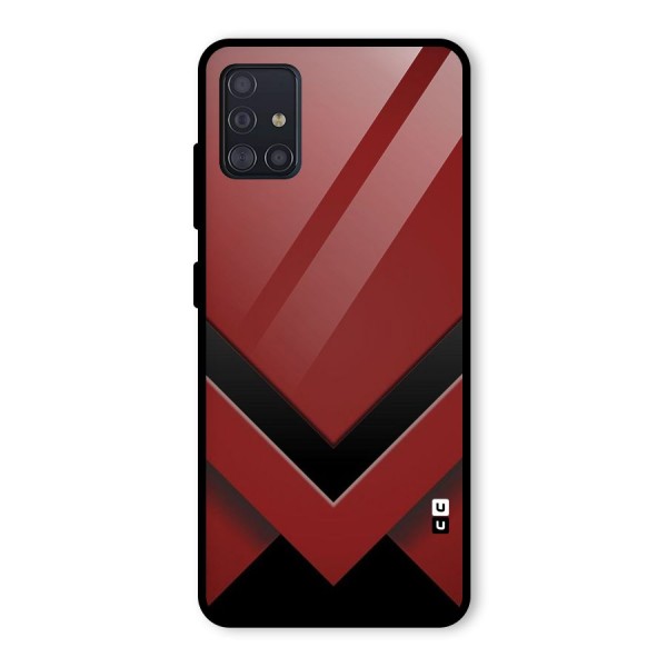 Red Black Fold Glass Back Case for Galaxy A51