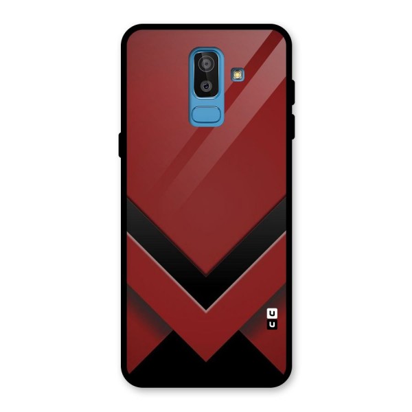 Red Black Fold Glass Back Case for Galaxy J8