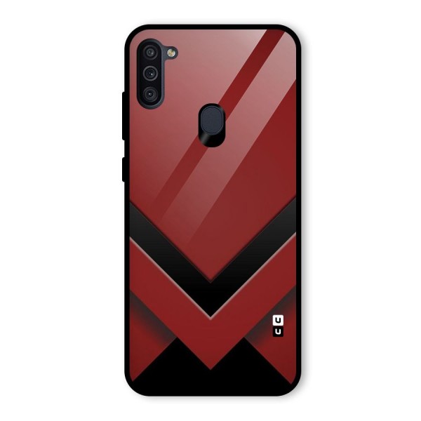 Red Black Fold Glass Back Case for Galaxy M11