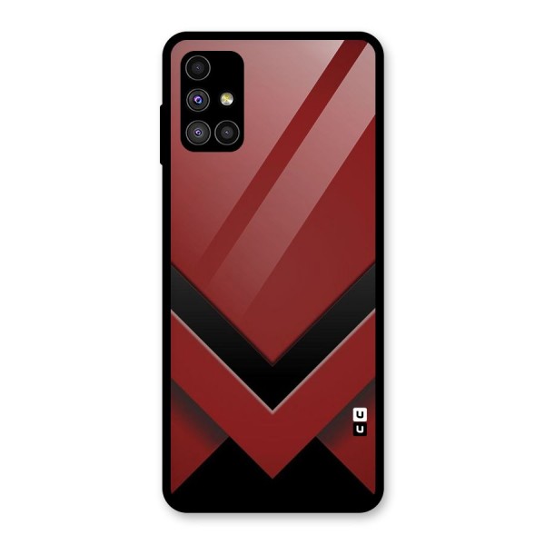 Red Black Fold Glass Back Case for Galaxy M51