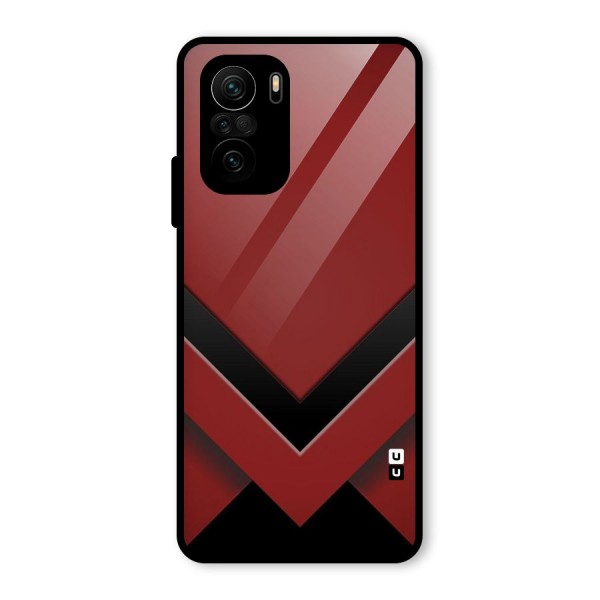 Red Black Fold Glass Back Case for Mi 11x