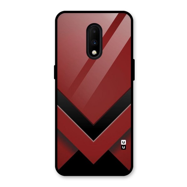 Red Black Fold Glass Back Case for OnePlus 7