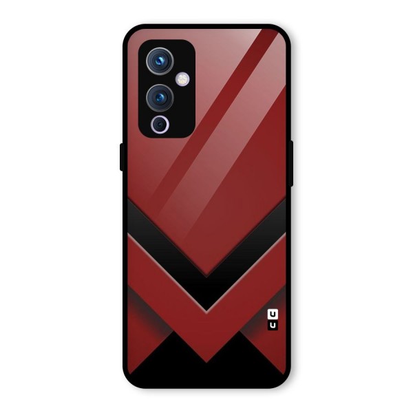 Red Black Fold Glass Back Case for OnePlus 9