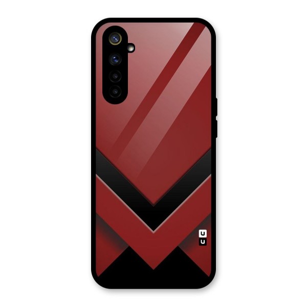 Red Black Fold Glass Back Case for Realme 6