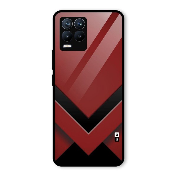 Red Black Fold Glass Back Case for Realme 8