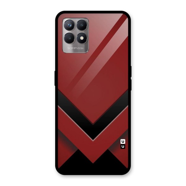 Red Black Fold Glass Back Case for Realme 8i