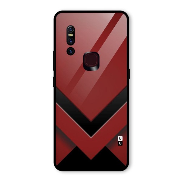 Red Black Fold Glass Back Case for Vivo V15