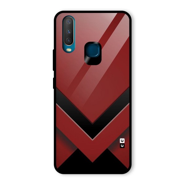 Red Black Fold Glass Back Case for Vivo Y12