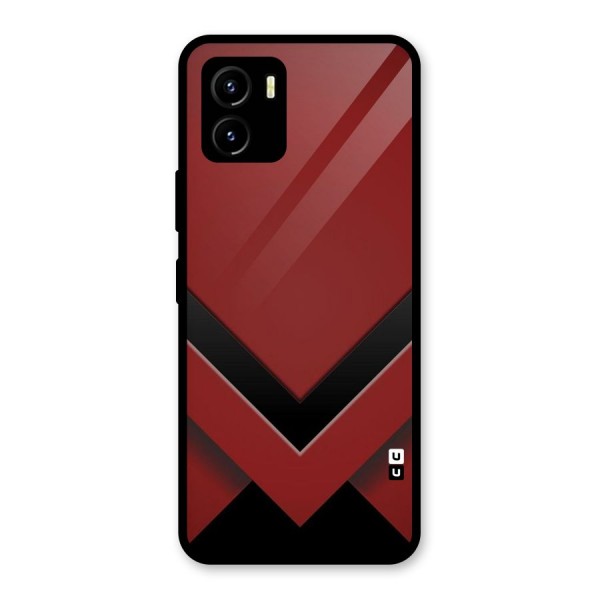 Red Black Fold Glass Back Case for Vivo Y15s