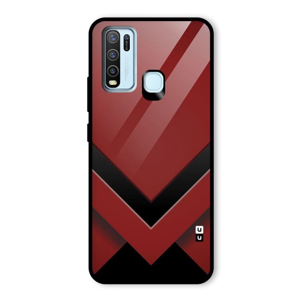 Red Black Fold Glass Back Case for Vivo Y30