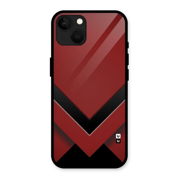 Red Black Fold Glass Back Case for iPhone 13