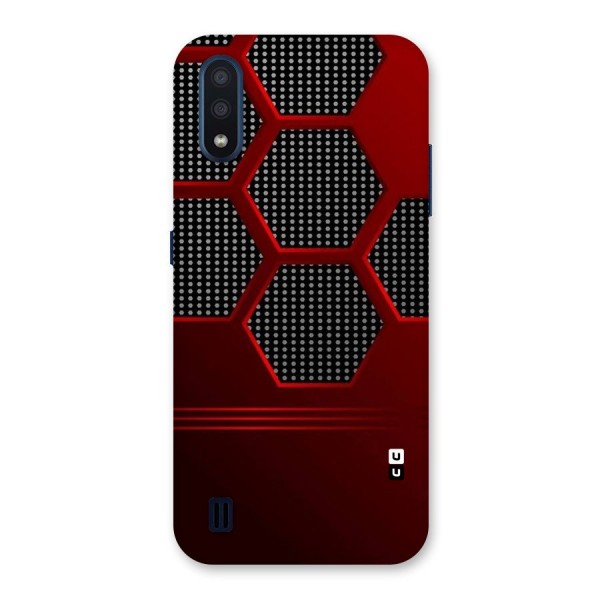 Red Black Hexagons Back Case for Galaxy M01