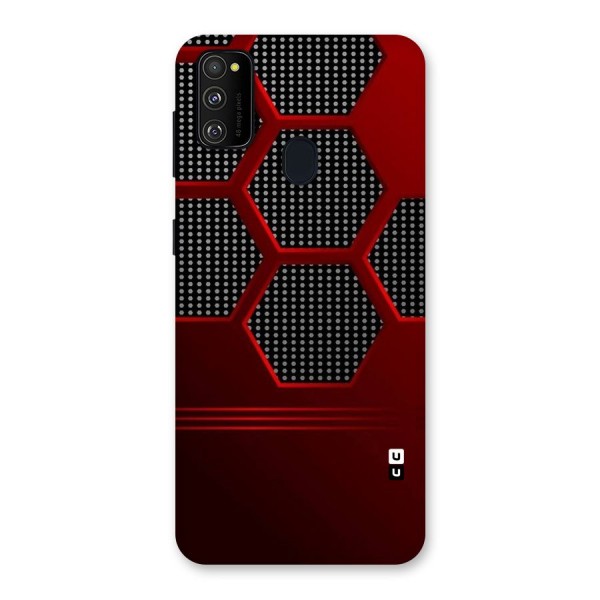 Red Black Hexagons Back Case for Galaxy M21