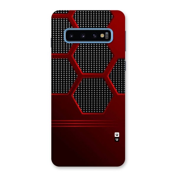 Red Black Hexagons Back Case for Galaxy S10