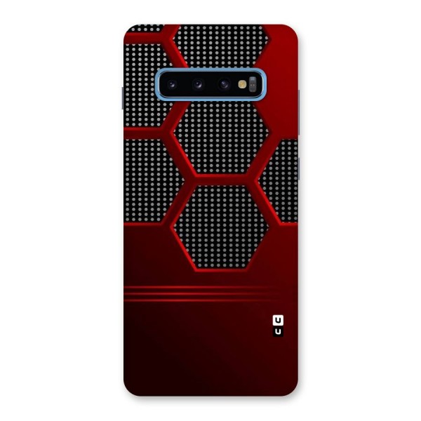 Red Black Hexagons Back Case for Galaxy S10 Plus