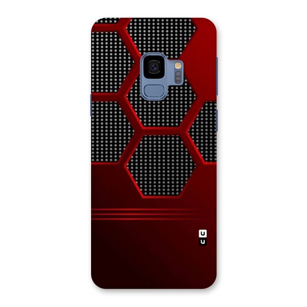 Red Black Hexagons Back Case for Galaxy S9